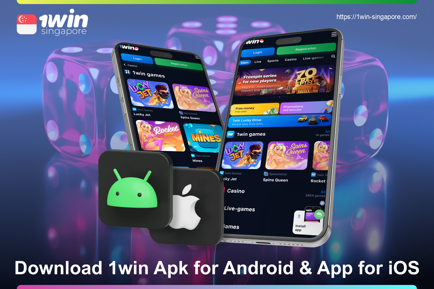 1win users from Singapore can download the mobile app for free on their Android and iOS devices