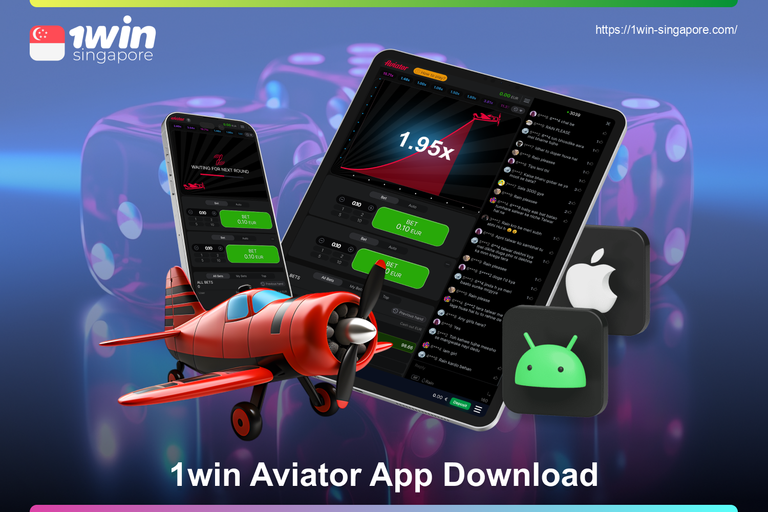 To play Aviator anytime, anywhere, Singaporeans can download the free 1win mobile app to their Android or iOS device