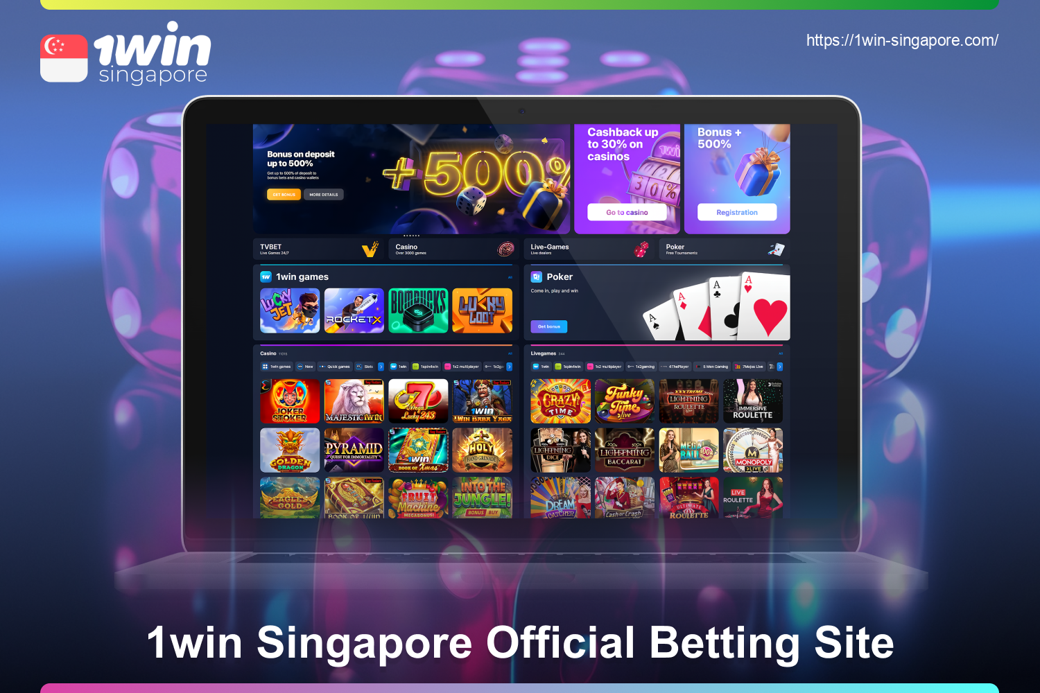 Every user from Singapore can start betting and playing casino games for real money at 1win