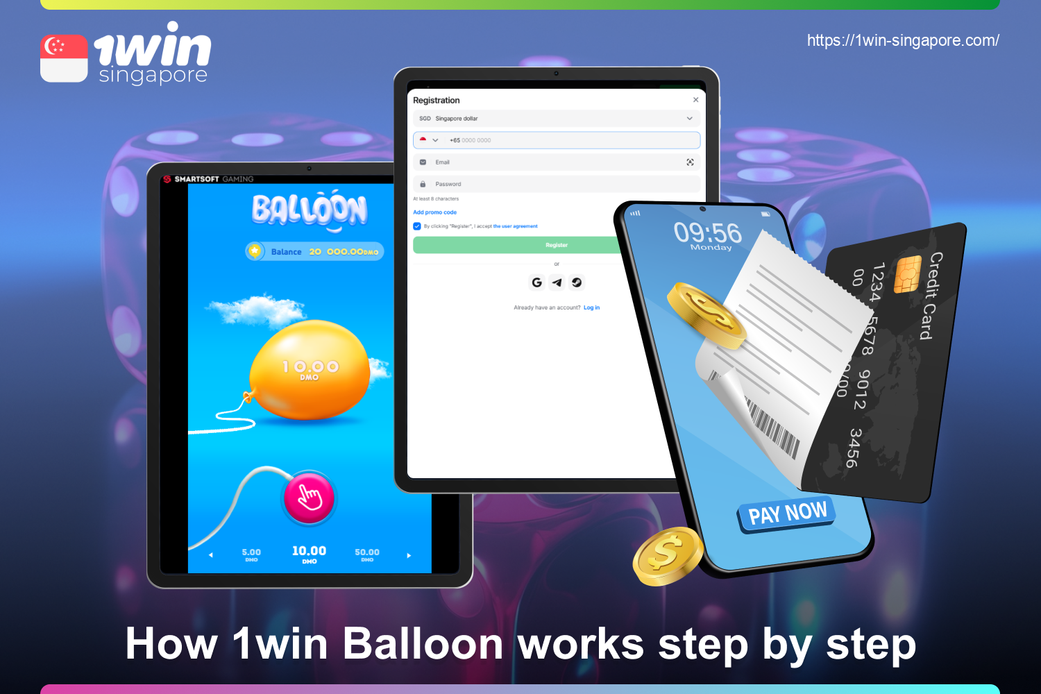 Step-by-step instructions on how to start playing 1win Balloon for users from Singapore